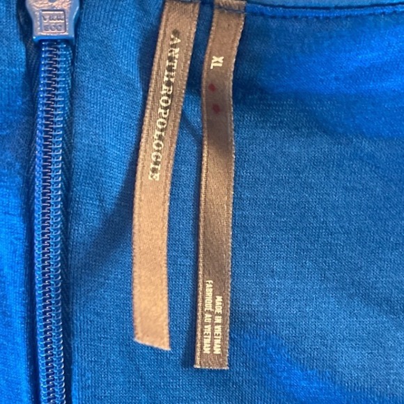 Anthropologie Blue Pleated Square Neck Midi Dress Size XL NWOT - Picture 4 of 12